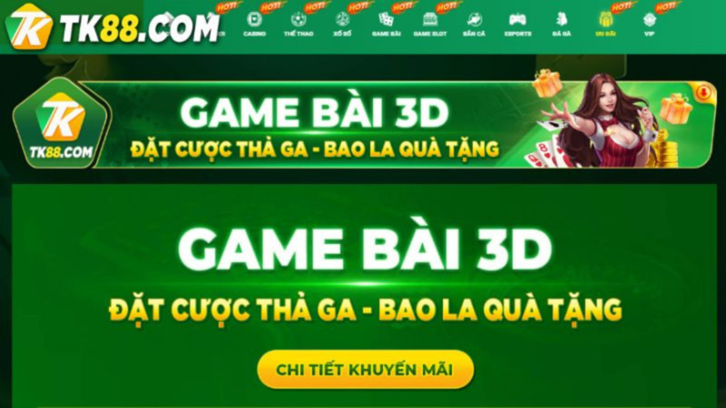 Phao cứu trợ game bài 3D tại TK88