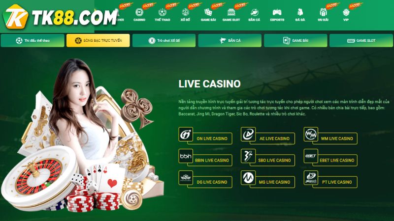 2 hình thức chơi casino online hấp dẫn tại TK88